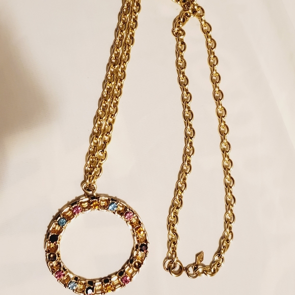 Sarah Coventry vintage circle pendant necklace - Picture 3 of 8